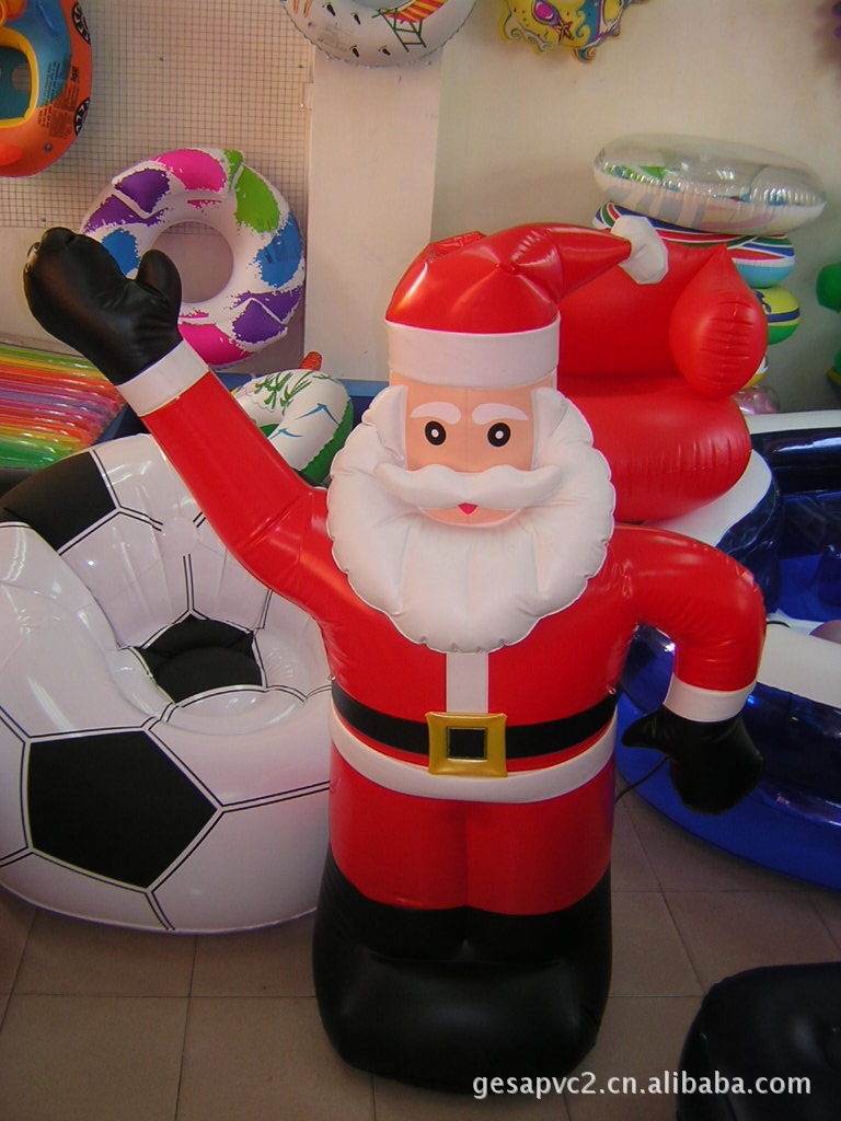 圣诞节庆用品PVC充气圣诞老人闭气式气模充气卡通 不倒翁来图定制
