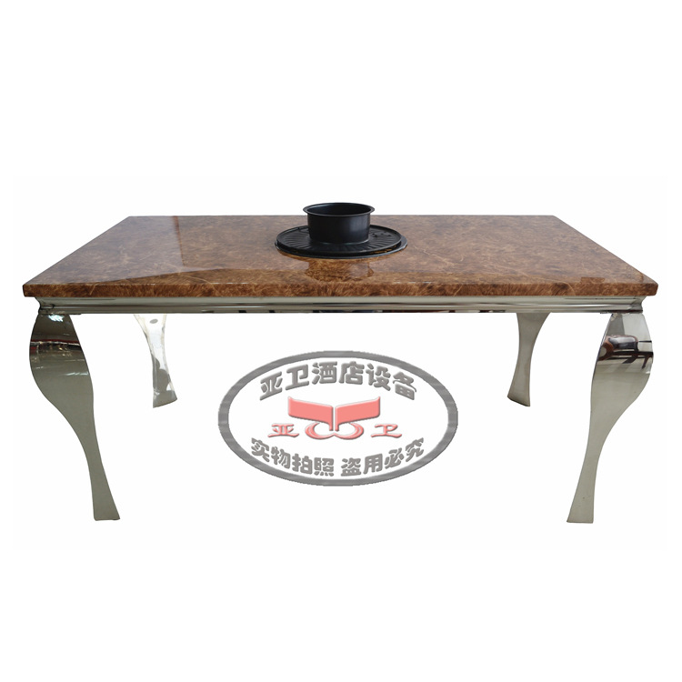 Yawei Stainless Steel Hot Pot Table Hot Pot Table Restaurant Dining Table Hot Pot Restaurant Dining Table