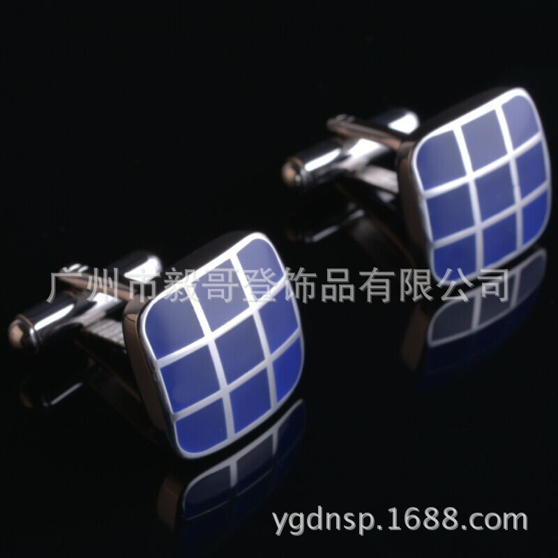 供应A4009-LJ蓝珐琅袖扣，男装绅士衬衫服饰袖扣，316不锈钢袖扣
