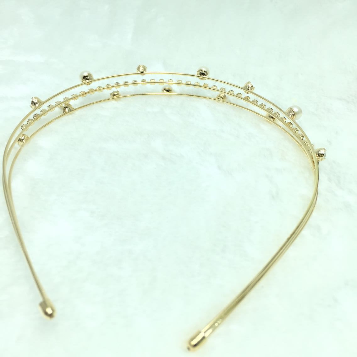 Frau Einfacher Stil Geometrisch Künstliche Perle Inlay Strasssteine Haarband display picture 8