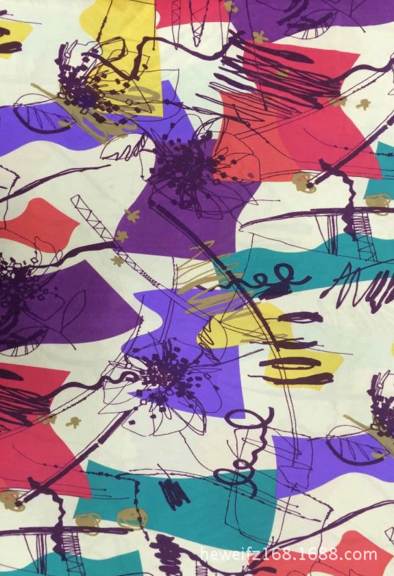 转移印花厂F8503 供应花型加工印花可印雪纺 涤棉 针织等服装面料