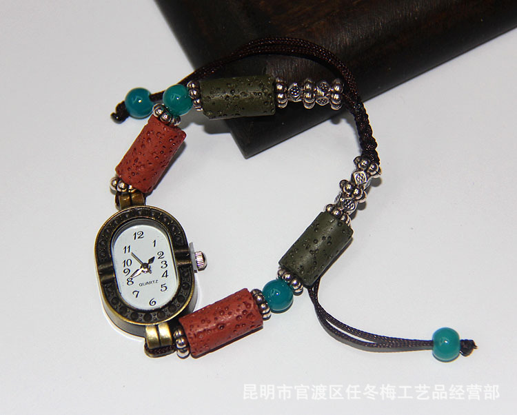 仿古火山石手鏈表