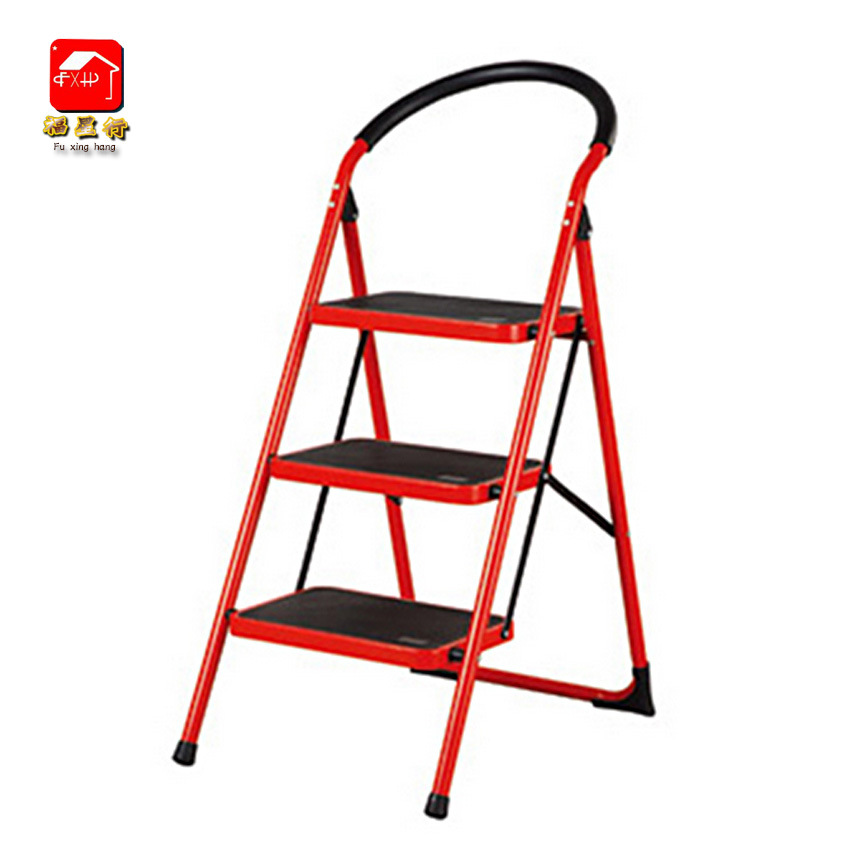 踏板梯 4步家用梯子 家用折叠铁梯 加厚钢管楼梯|ru