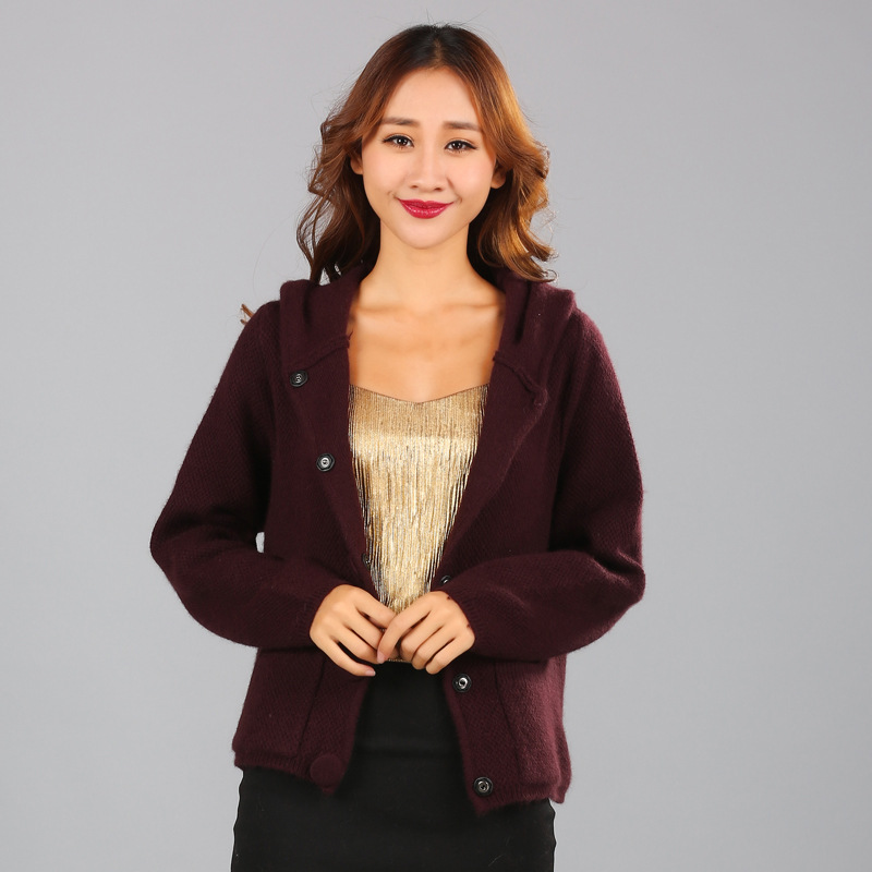 2018新款秋冬女装貂绒开衫带帽大衣短款韩版加厚貂绒外套欧洲站|ms