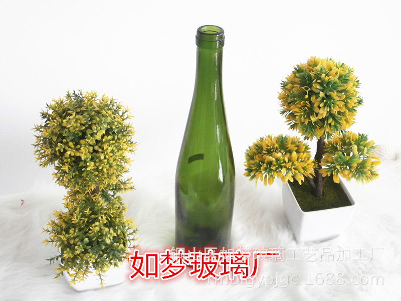 跨境玻璃红酒瓶750墨绿色葡萄酒瓶装饰收藏洋酒瓶