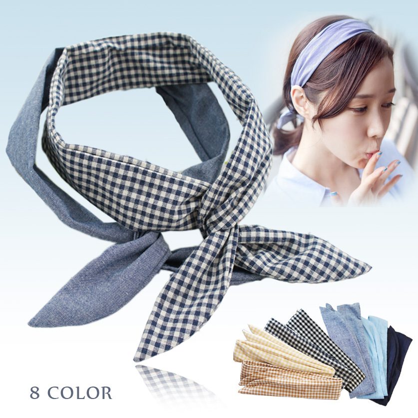 Korea ribbon lady Rabbit Ears Hair band Korean Edition cowboy Fabric art Hair band Korean Edition Can shape Hair hoop Hairdressing