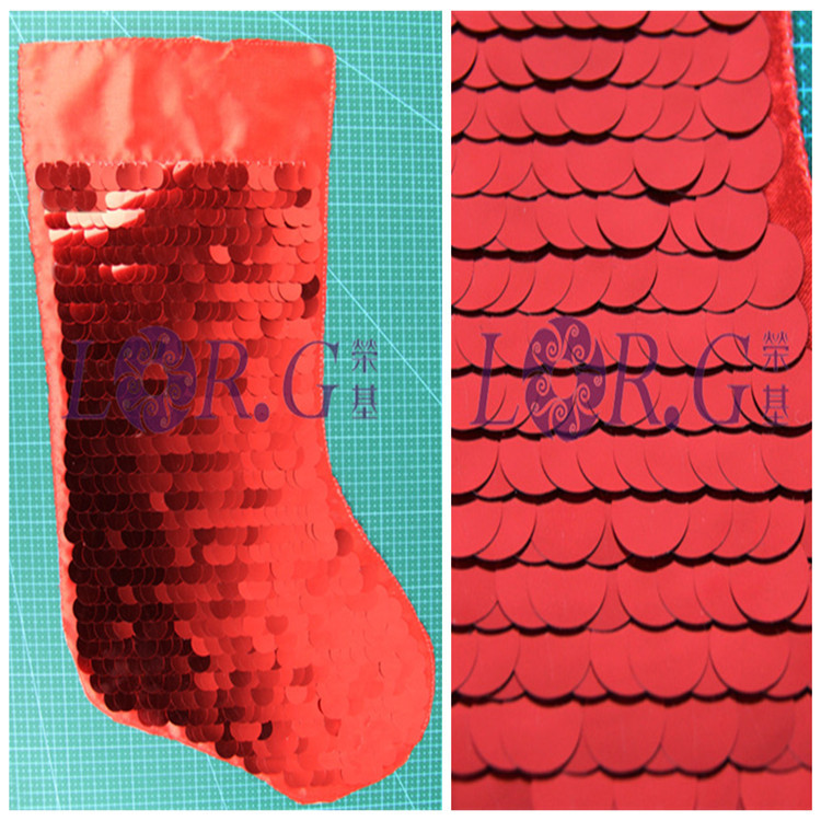 【885191】工艺品18mm珠片亮片绣花圣诞袜片裁片