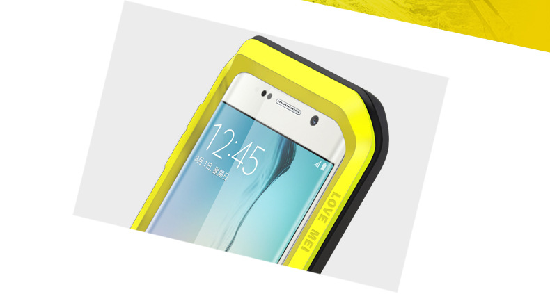 LOVE MEI Powerful Water Resistant Shockproof Dust/Dirt/Snow Proof Aluminum Metal Outdoor Heavy Duty Case Cover for Samsung Galaxy S6 Edge