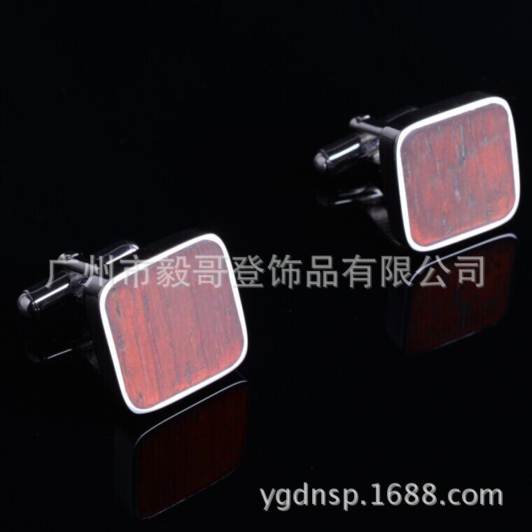 供应A118-M法式折叠袖扣，红木袖扣，不锈钢袖扣，商务礼品袖扣