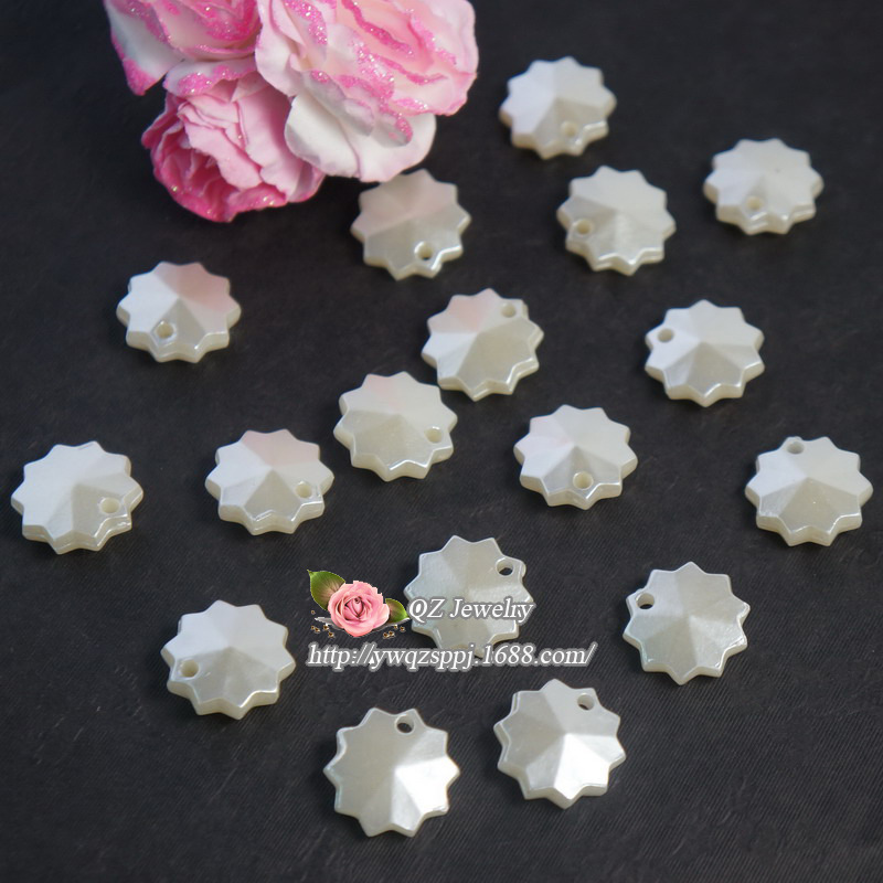 批发环保儿童项链手工串珠 太阳形状菱形仿珍珠单孔吊坠 塑料珍珠详情图3