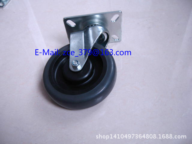供应 中型5寸 大底板TPR弹性体 脚轮 万向轮