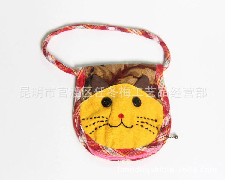 Этническая мультяшная милый ключ bag, ручной кошелек из провинции Юннань, маленькая сумка, этнический стиль