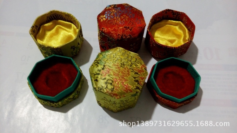 八角八边安宫牛黄丸锦缎包装盒八角牛黄安宫丸锦盒八角药丸包装盒