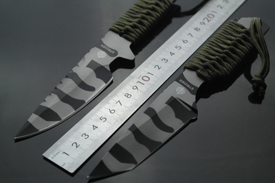 户外直刀ST战术小刀户外刀具 挺进者军刀 丛林迷彩野营刀 收藏刀