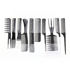 Foreign trade 10-piece set comb makeup comb salon barber shop hair comb black comb Amazon hair tools