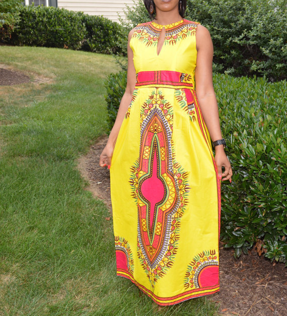 Polyester Fashiondress(Yellow-S) NHDF0363-Yellow-S
