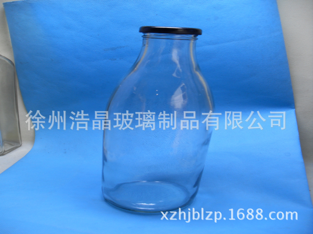 1000毫升马口铁盖鲜奶玻璃瓶 2斤装大奶瓶果汁玻璃瓶厂家