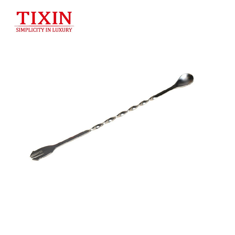 Двухголовная ложка для кофе из нержавеющей стали Tixin/Tiexin — длинная барменская палочка-ложка, пaпс/ложка/ложка/ложка