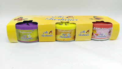厂家直供固体清香剂空气芳香剂外贸三个组卡纸装空气清新剂