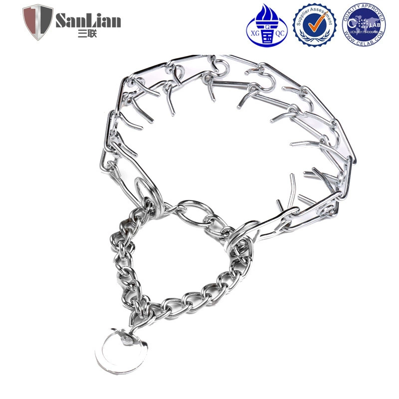 Товары для домашних животных Тройная Высококачественная цепь для дрессировки собак Железная цепь для дрессировки собак Цепочка с регулировкой позвоночника Ошейник с круглой головкой