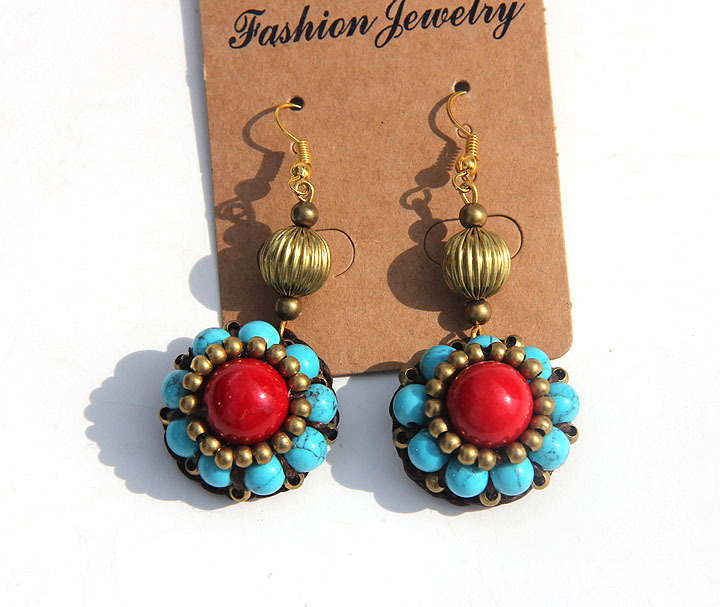 泰国手工松石耳环