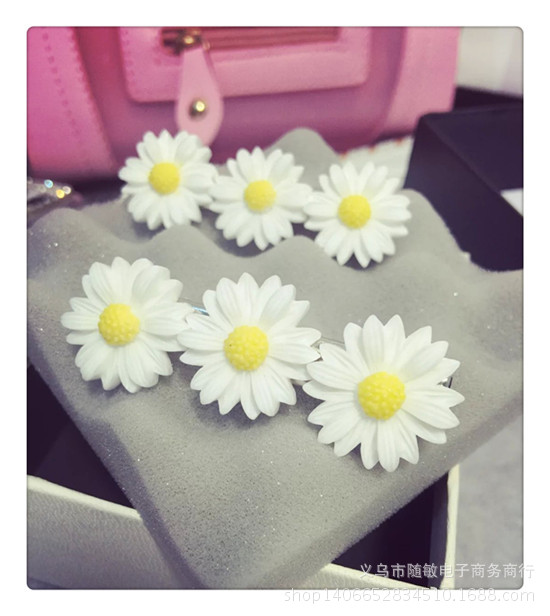 Korean Hair Accessories Cute Soft Girl Flowers Small Daisy Hair Ring Hair Rope display picture 6