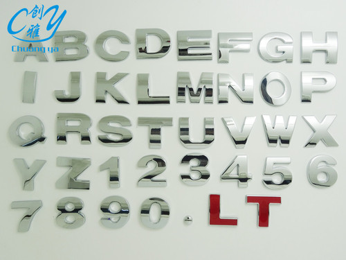 Car metal letter sticker, displacement label, metal letter, displacement label, letter sticker, aftermarket car emblem sticker