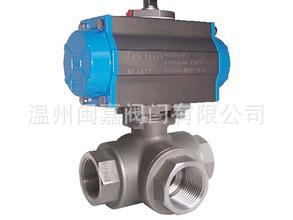 Q615F-16P气动三通丝扣球阀 Q615F气动三通丝扣球阀