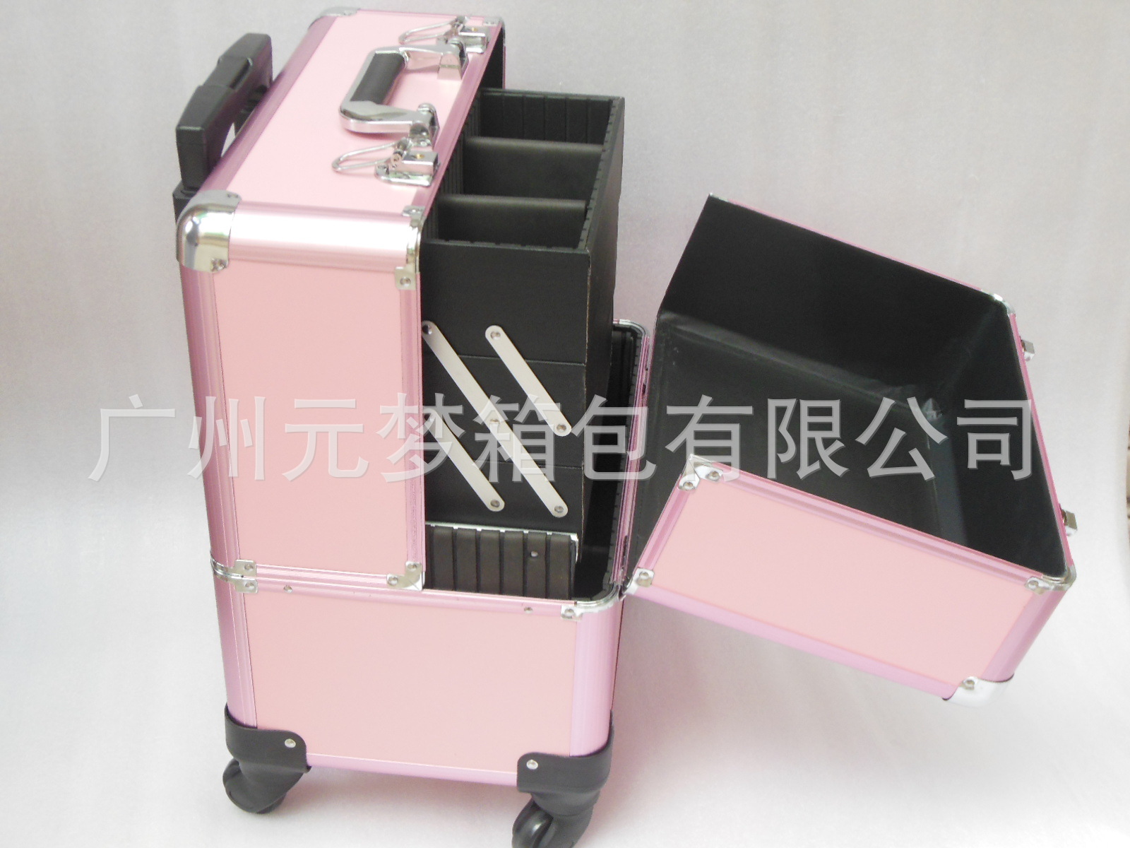 粉色鋁拉桿化妝箱 012