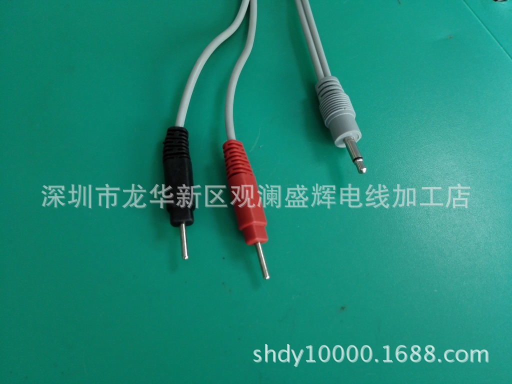 厂家供应3.5直头双插针线 3.5铜箔丝插针线 3.5插针电极线