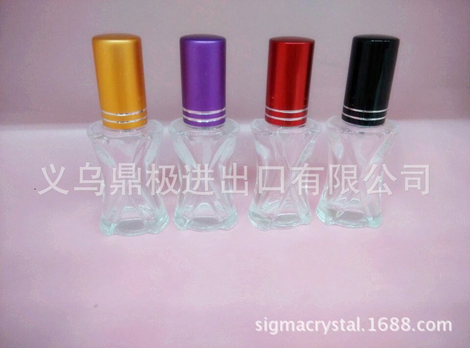 厂家直销FX174彩色喷头透明玻璃香水瓶现货批发 10ml小瓶 香水吧