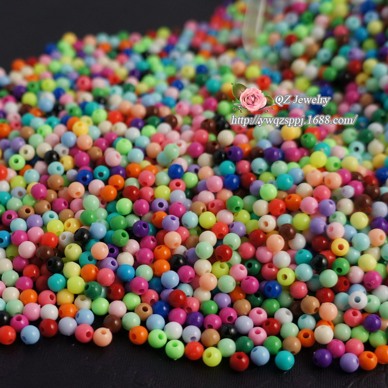 4mm实色亚克力圆珠糖果珠手链编织材料diy饰品配件小米珠子批发详情图7