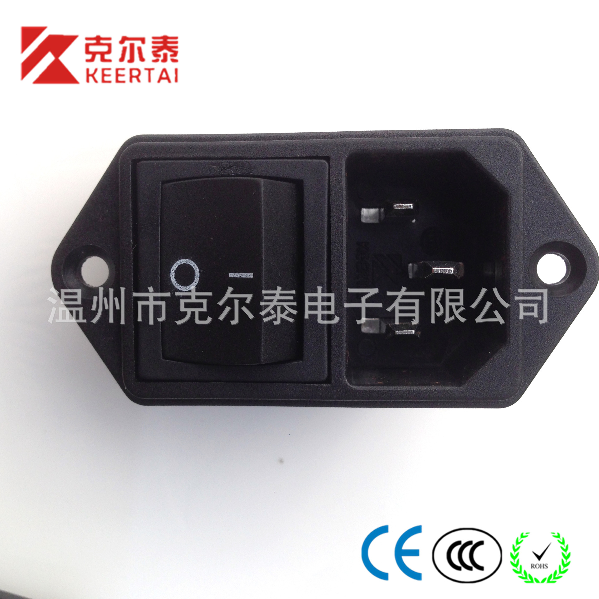 供应KET/克尔泰 AC电源品字带开关插座 KET-3021