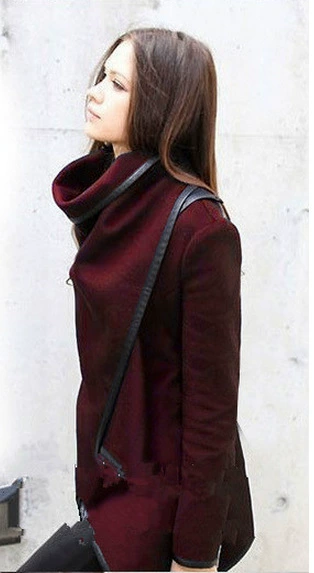 Women's Autumn Long-Sleeve Trench Coat, Woolen Korean Style, Plus Size  S–3XL