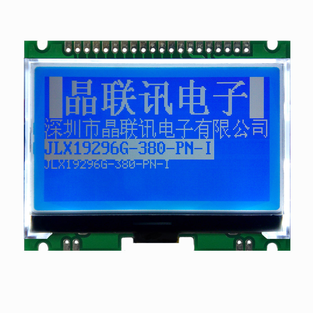 JLX19296G-380B-PN 19296点阵COG液晶显示模块 并口 SPI IIC接口