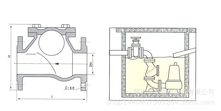 铸铁球形止回阀HQ41X-16滑道滚球式止回阀 污水止回阀