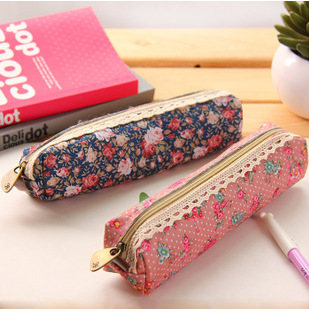 Small fresh and elegant stationery bag, elegant forest style, simple stationery box, polka dot floral pencil bag