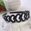 Durable wavy plastic hair accessory, black scalloped non-slip headband, wholesale