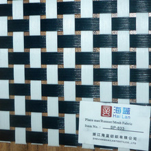 厂家直销PVC防水黑白布料 8*8网眼布70%PVC+30%PET PVC加条伦丝