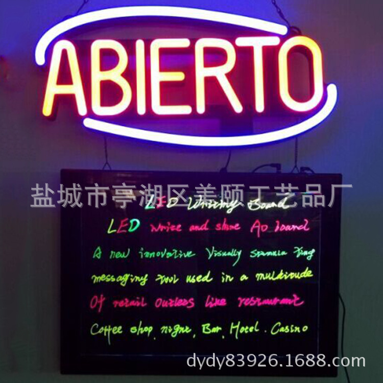 厂家定 制 42*58cm亚克力广告板  OPEN写字板组合LED广告牌