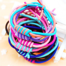 打结发圈 发绳 韩版发饰 橡皮筋细头绳高弹性双股同心结发圈