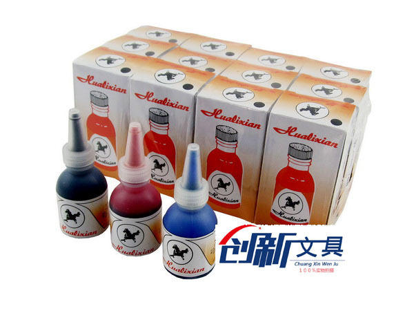 Huali line oily marker ink 25ml big head pen supplement liquid black red blue large capacity Hook pen ink