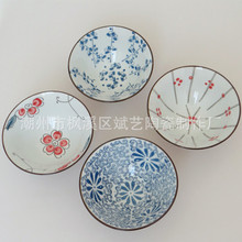 陶艺五彩碗 日式和风系列创意陶瓷餐具 喇叭碗 拉面碗