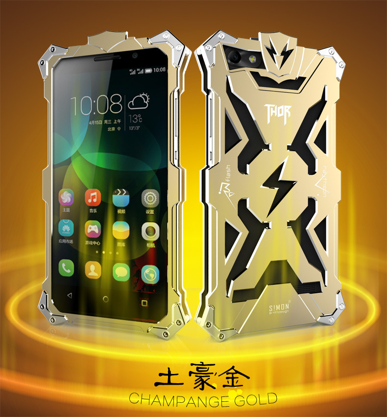 SIMON THOR Aviation Aluminum Alloy Shockproof Armor Metal Case Cover for Huawei Honor 4C
