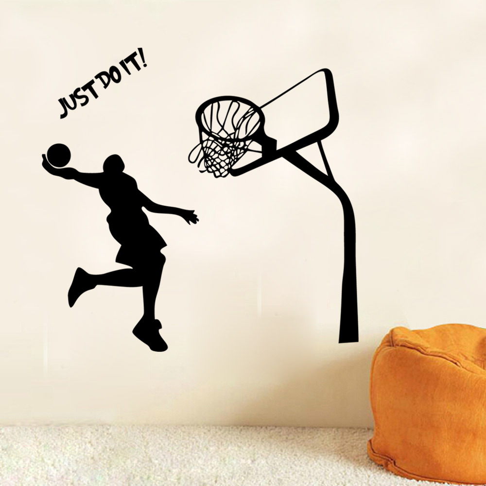 Basketball Player Dunk Wall Decals Removeable Walls Art Decor DIY Wall