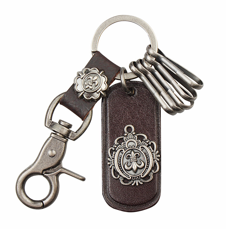 廠家供應歐美複古皮質鑰匙扣 潮男創意禮品腰間挂飾批發
