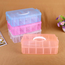 定制可拆卸收纳盒多格塑料多功能储物箱 大号单层手提收纳箱 厂家