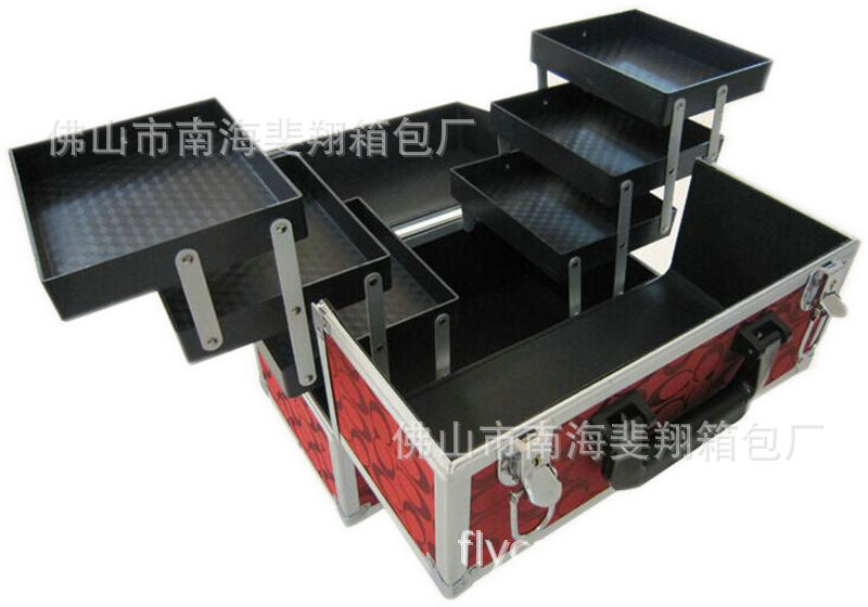 化妆箱 双开多层化妆箱 美容美发箱 纹绣工具箱 厂家专业定制