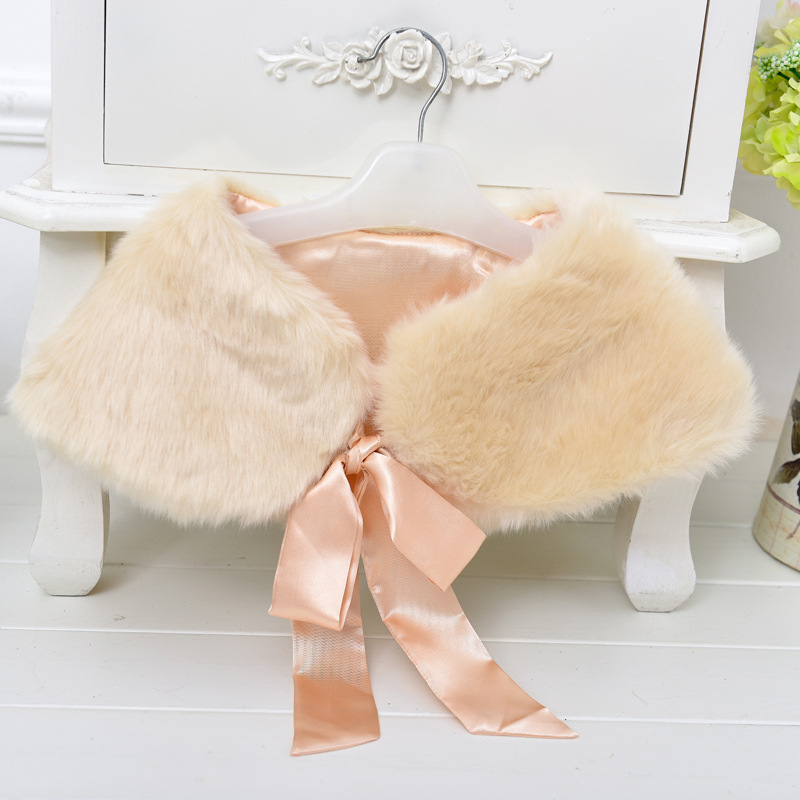 Hair On Behalf Of A Girl's Cape Cape Cape 2020 New Children's Wear Fashion Korean Hairy Shawl Children's Dress Accessories Lady Dress