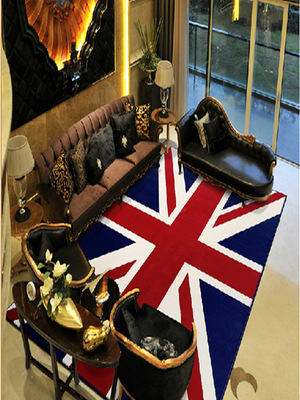 carpet Mat manual Acrylic encryption thickening Captain America M word Britain national flag customized modern Simplicity